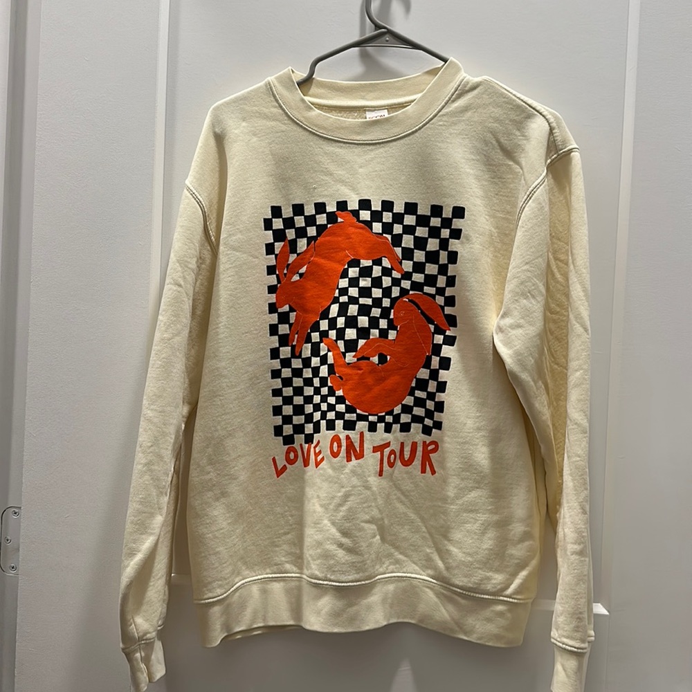 NWOT Harry Styles Love on Tour 2021 Checkered Bunny Crewneck